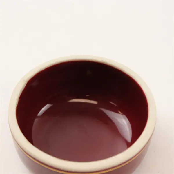 Maroon Porcelain Jar Lid Pink Peony Gold Accents - Lid Only