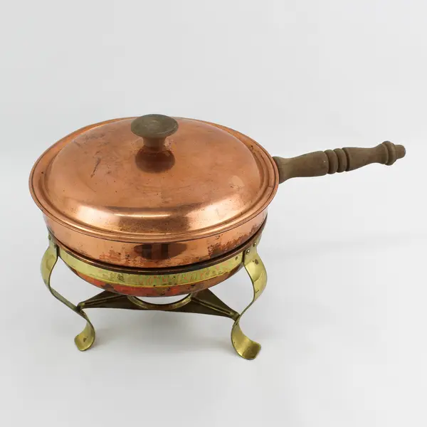 Vintage Copper And Brass Chafing Dish Made In Italy