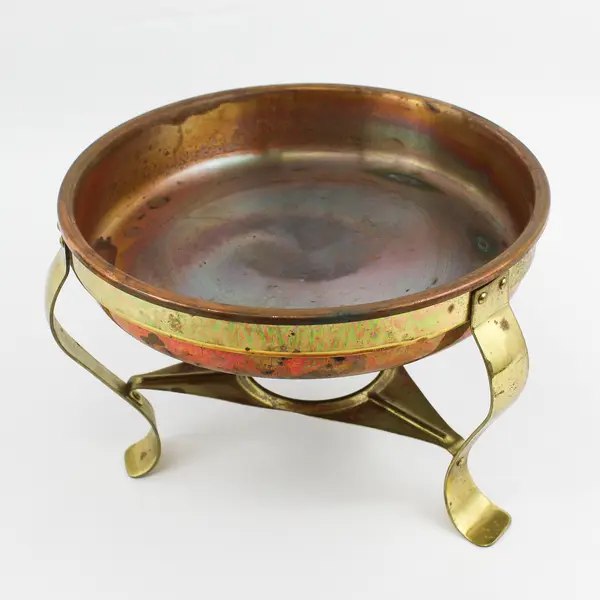 Vintage Copper And Brass Chafing Dish Made In Italy