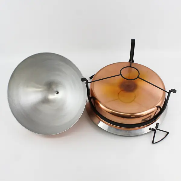 Vintage Round Domed Lid Copper Chafing Dish 15.5"