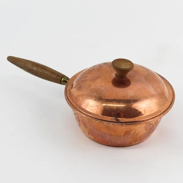 Vintage Targus 1 Cup Copper Pan With Wooden Handle R79 Portugal