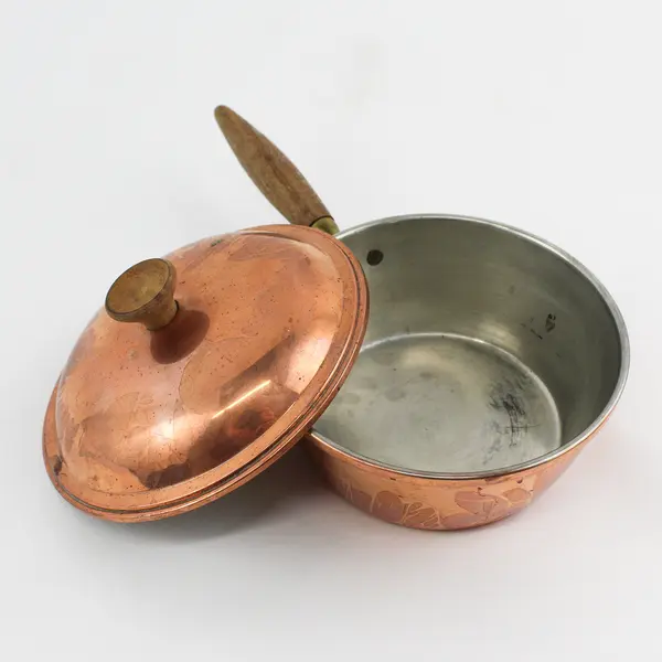Vintage Targus 1 Cup Copper Pan With Wooden Handle R79 Portugal