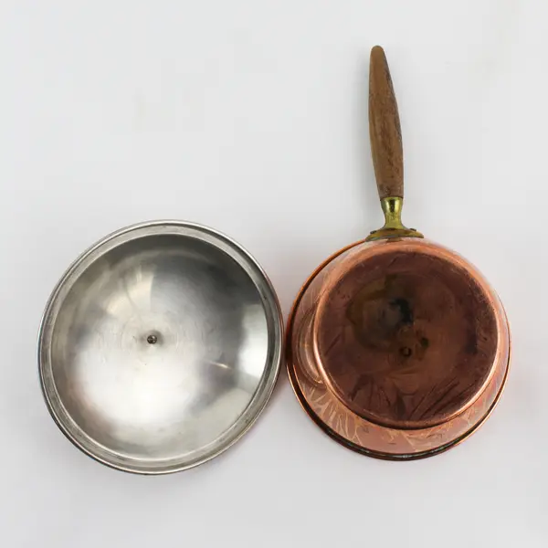 Vintage Targus 1 Cup Copper Pan With Wooden Handle R79 Portugal