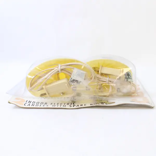 Vintage 1995 Indoor Electric Candles Plastic Wax Drip 2-Pack NOS Sealed
