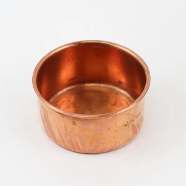 Vintage Round Brass Fondue Pot Stand With Copper Candle Holder