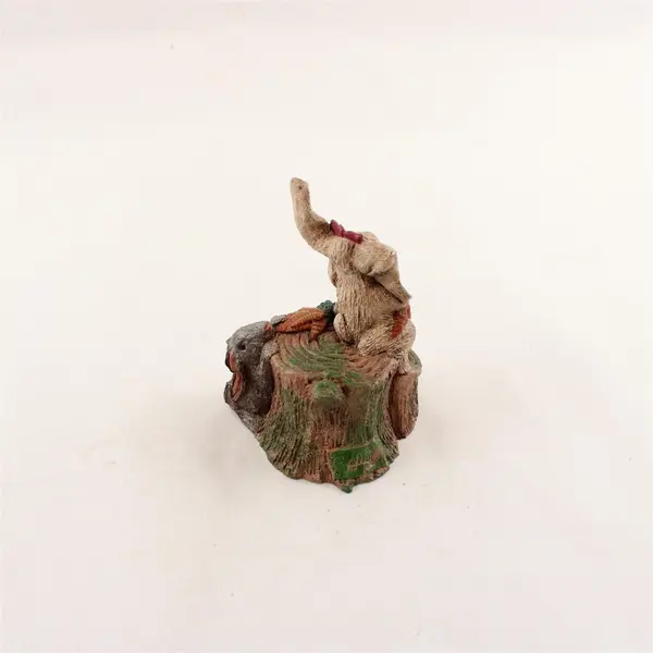 Chrysalis Collectibles Signed L. Pfaller 1989 Resin Rabbits on Stump Figurine
