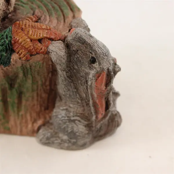 Chrysalis Collectibles Signed L. Pfaller 1989 Resin Rabbits on Stump Figurine