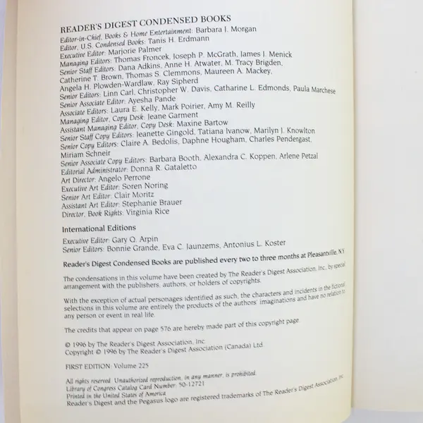 Vintage Reader's Digest Condensed Books Volume 3 1996 Hardcover