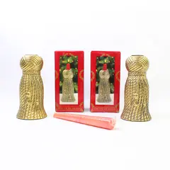 Set of 2 Home for the Holidays Solid Brass Tassel Candlesticks