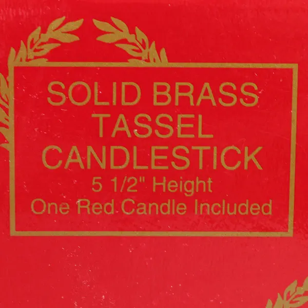 Set of 2 Home for the Holidays Solid Brass Tassel Candlesticks