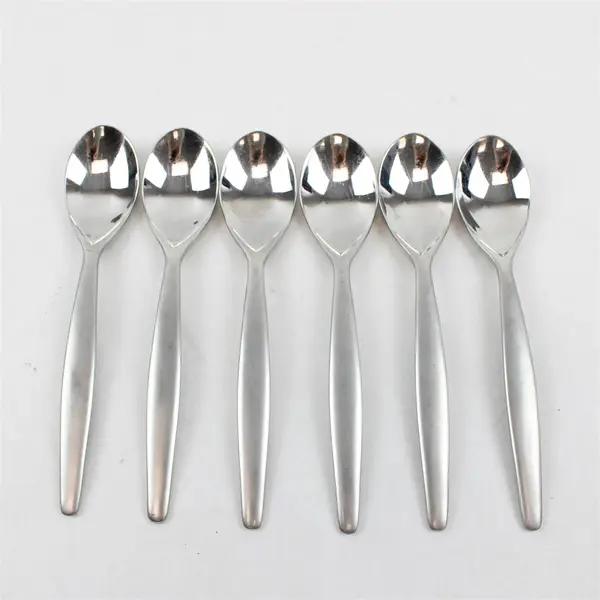 Lot Of 6 Dansk Wild Willow Frost (Stainless) Pattern Flatware Soup Spoons 7.75"