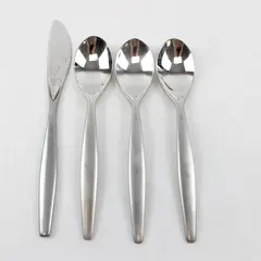 Lot Of 4 Dansk Wild Willow Frost (Stainless) Pattern Flatware Soup Spoon & Knife
