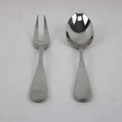 Lot Of 2 Dansk Vantage (Stainless) Pattern Flatware Serving Fork & Serving Spoon