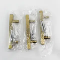Lot of 3 5" Long Brass T Bar Drawer or Cabinet Handles NIP