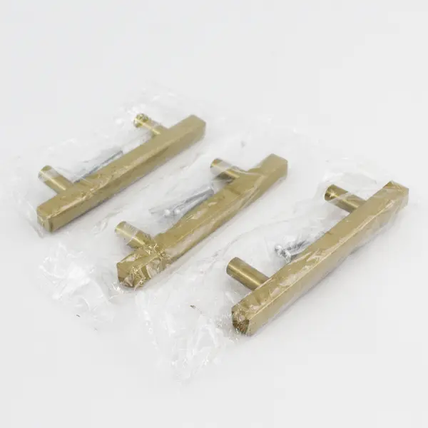 Lot of 3 5" Long Brass T Bar Drawer or Cabinet Handles NIP