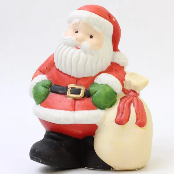 Lot of 3 Christmas Ceramic Figurines Santa Mrs Claus Sled Cake