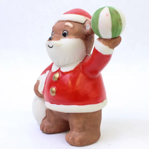 Lot of 3 Christmas Ceramic Figurines - Holiday Bear Santa Collectible