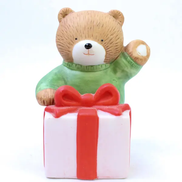 Lot of 3 Christmas Ceramic Figurines - Holiday Bear Santa Collectible