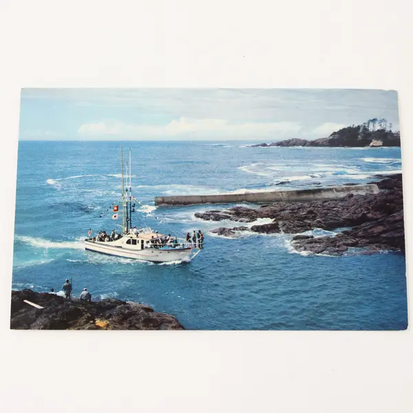 Vintage 1970 Depoe Bay Oregon Charter Fishing Chrome Postcard 