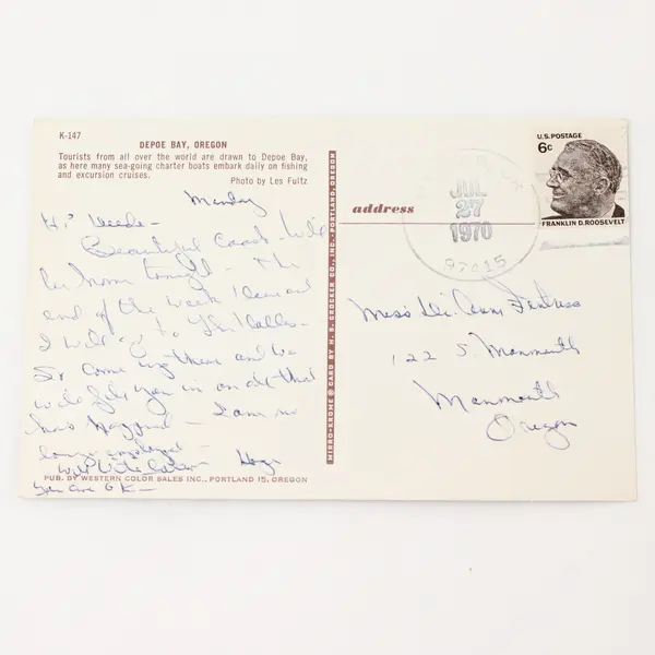 Vintage 1970 Depoe Bay Oregon Charter Fishing Chrome Postcard 