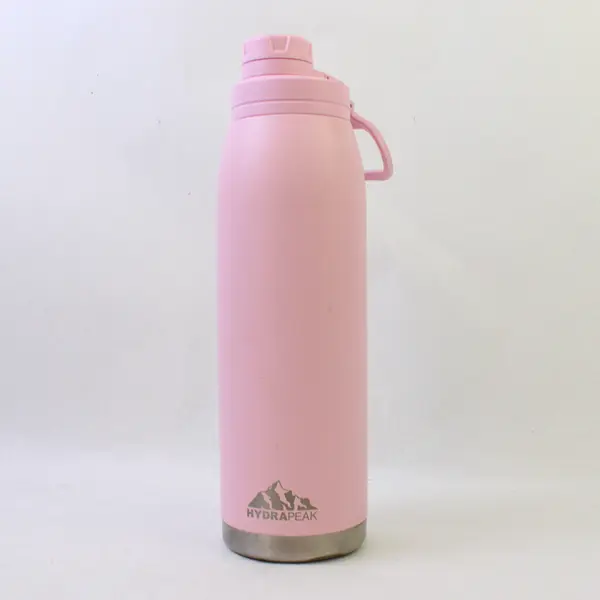 HydroPeak Pink Double Wall Insulated Stainless Steel Water Bottle 40 Oz 12" Tall