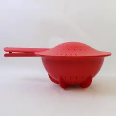 Tupperware Red Plastic 2 Piece Double Colander Strainer Drainer 2.8 L Capacity