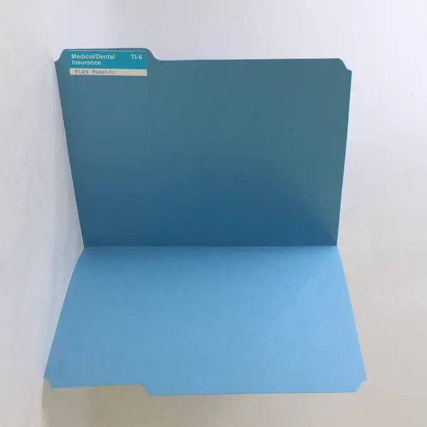 Lot of 15 Blue Letter Size File Folders Office Supplies