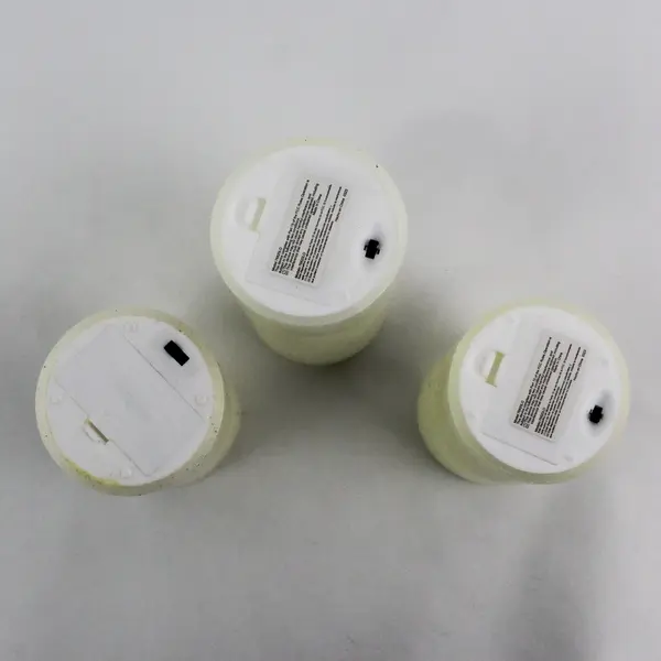 Lot of 3 LED Battery Operated Cream Color  Round Flameless Candles 