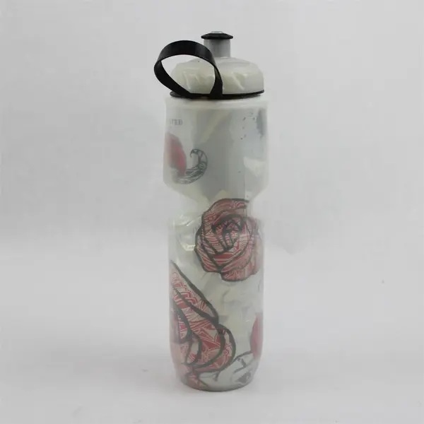 Polar Bottle Black/Red/Gray Insulated Plastic Sports Water Bottle 24 Oz 11" Tall