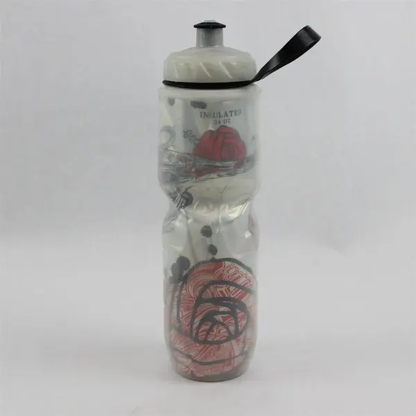 Polar Bottle Black/Red/Gray Insulated Plastic Sports Water Bottle 24 Oz 11" Tall
