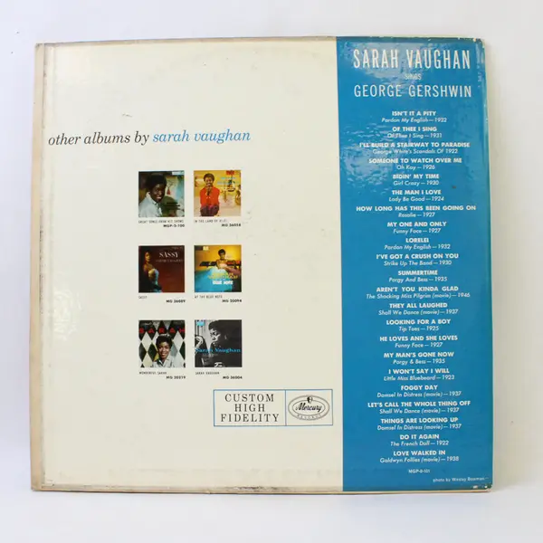 Sarah Vaughan - Sings George Gershwin 2  12" Vinyl Record