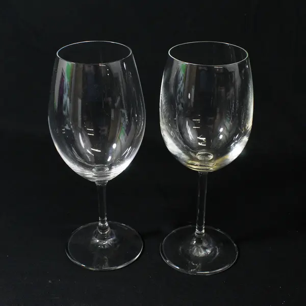 Set of 5 Mismatched Crystal Wine Glasses With Round Stems 7.5" tall