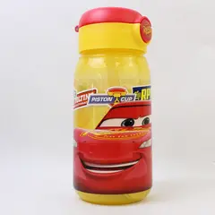 Disney Cars Lightning McQueen Clear Yellow/Red Plastic Water Bottle 17 Oz