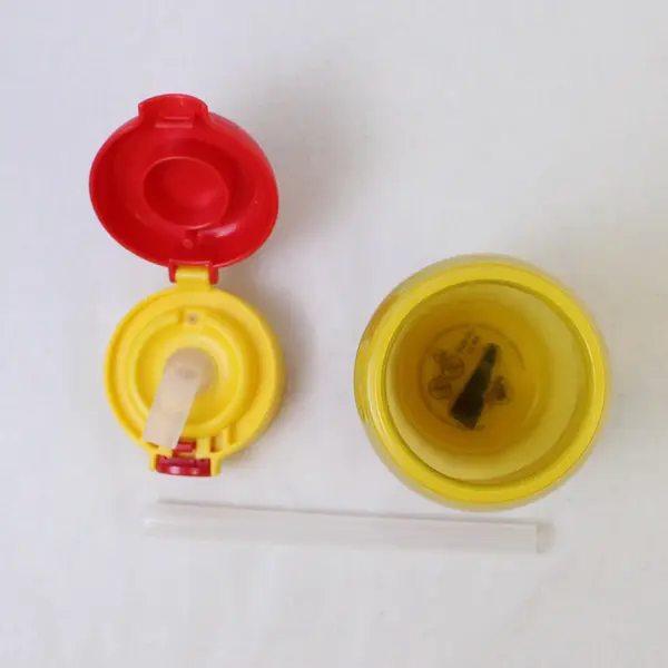 Disney Cars Lightning McQueen Clear Yellow/Red Plastic Water Bottle 17 Oz