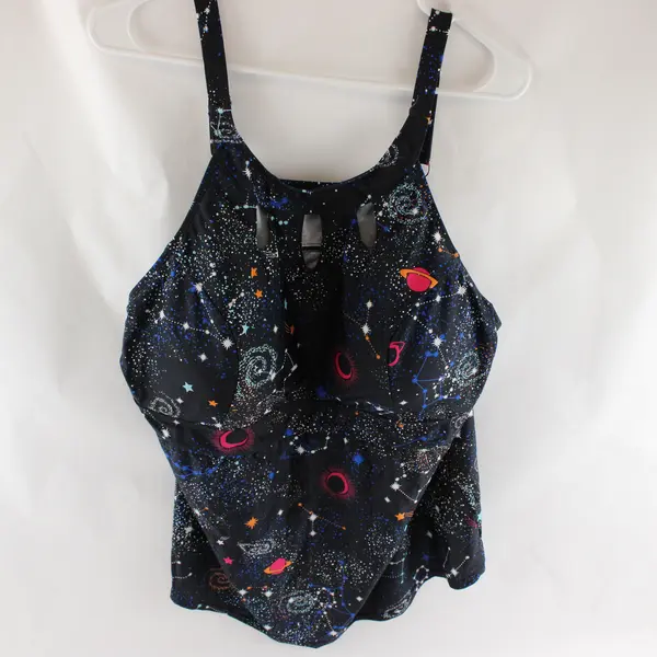 Septangle Celestial Constellation Print Tankini Top Women's Size 22