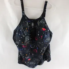 Septangle Celestial Constellation Print Tankini Top Women's Size 22