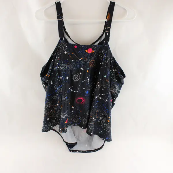 Septangle Celestial Constellation Print Tankini Top Women's Size 22