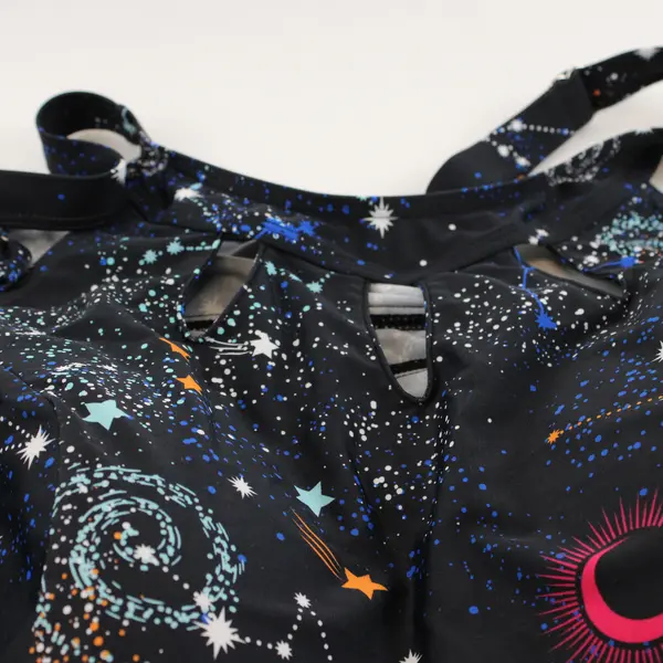 Septangle Celestial Constellation Print Tankini Top Women's Size 22
