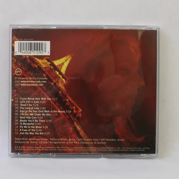 Live in Paris CD by Diana Krall 2002  #440 065 109-2