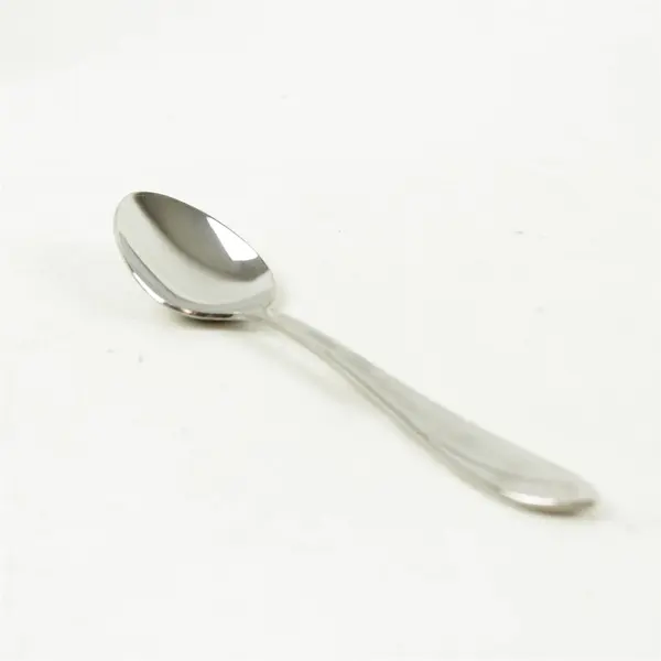 Lot of 4 Hampton Silversmiths Lace Frosted Stainless Oval Soup Spoons