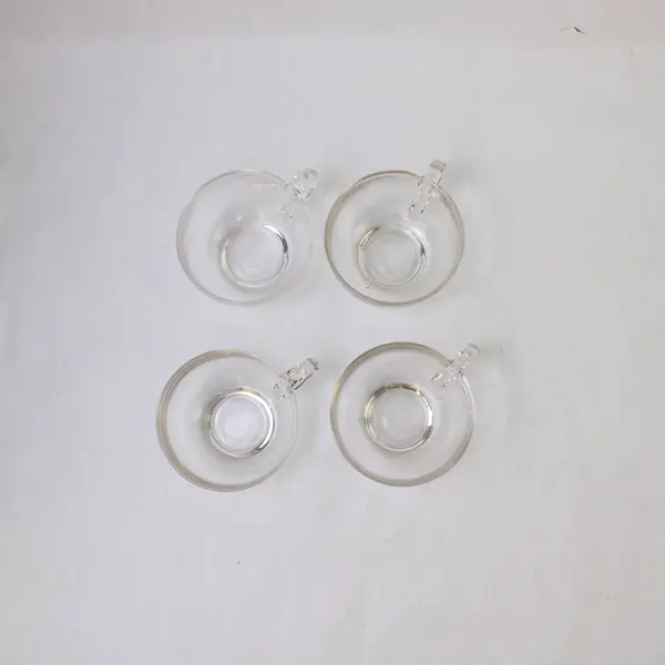 Set of 4 Hazel Atlas Orchard Apple Snack Sets Trays And Cups