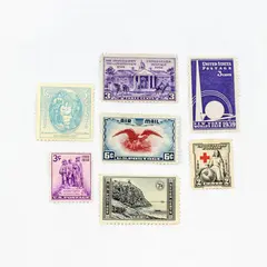 Lot Of 7 United States Mixed Commemorative Stamps 1930s Mint Hinged 