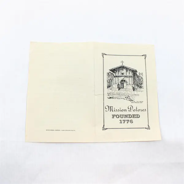 Mission Dolores Brochure History San Francisco California Travel Tour 1930s