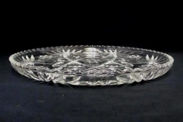Vintage Anchor Hocking 13.5in Prescut Clear Platter Star of David