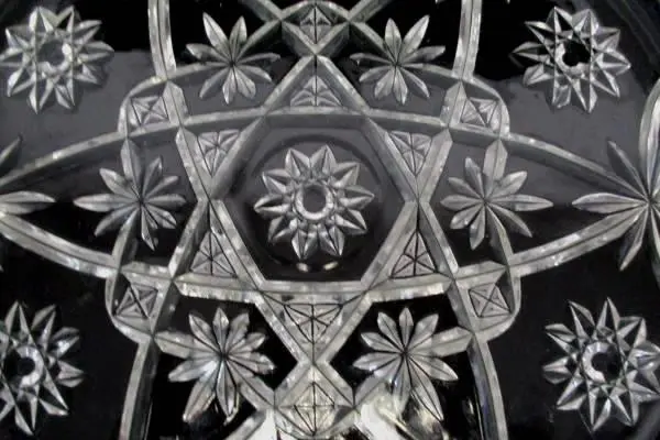 Vintage Anchor Hocking 13.5in Prescut Clear Platter Star of David