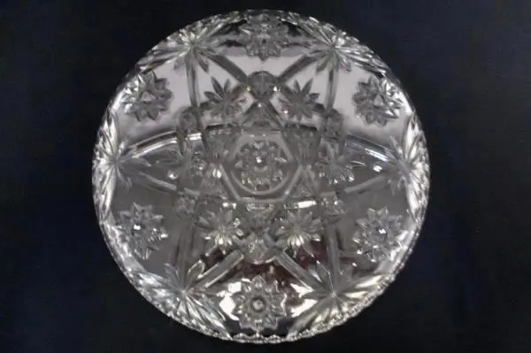 Vintage Anchor Hocking 13.5in Prescut Clear Platter Star of David