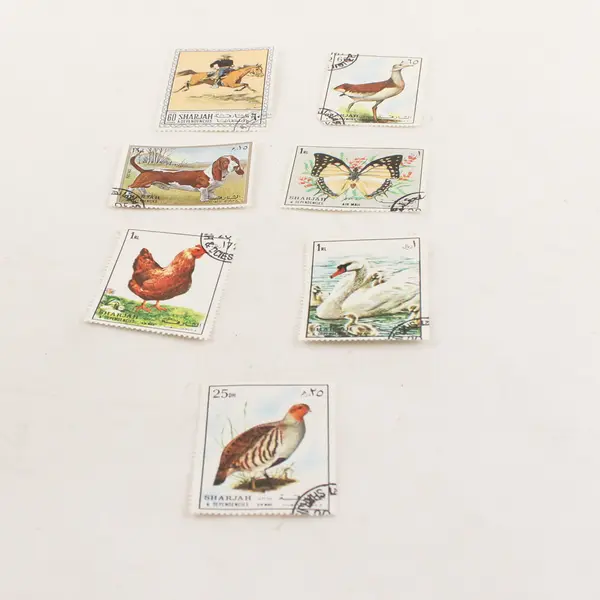 Lot Of 7 Sharjah UAE Animal Stamps Mint Original Gum Canceled To Order 1970s