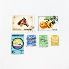 Lot Of 6 UAE Mixed Stamps Mint Original Gum Canceled To Order 