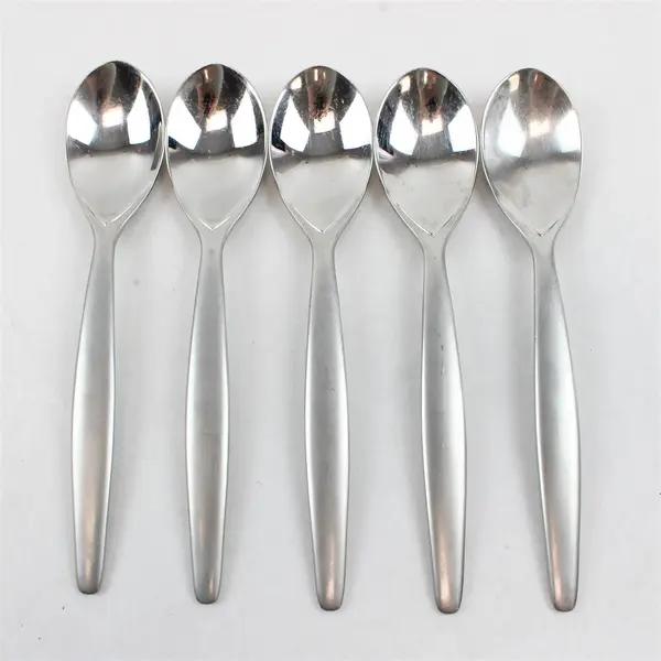 Lot Of 5 Dansk Wild Willow Frost (Stainless) Pattern Flatware Soup Spoons 7.75"