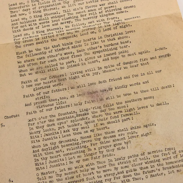 Vintage The Centenary Methodist Church Song Sheet Love's Old Sweet Song